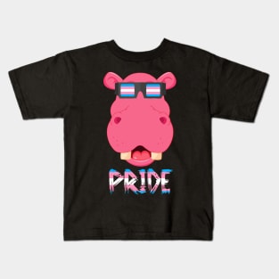 Hippopotamus Transgender Flag Lgbt Kids T-Shirt